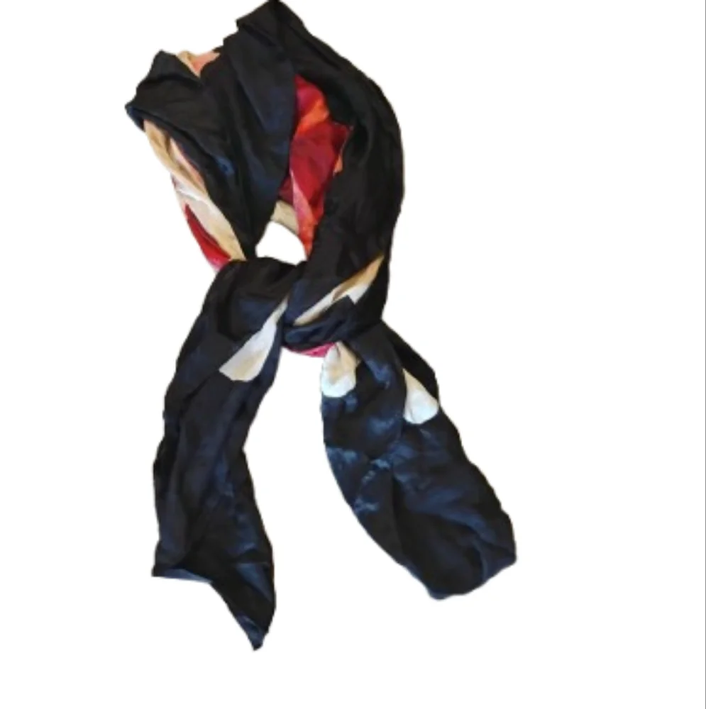 Adrienne Vittadini 100% Silk Flower Print Scarf One Size